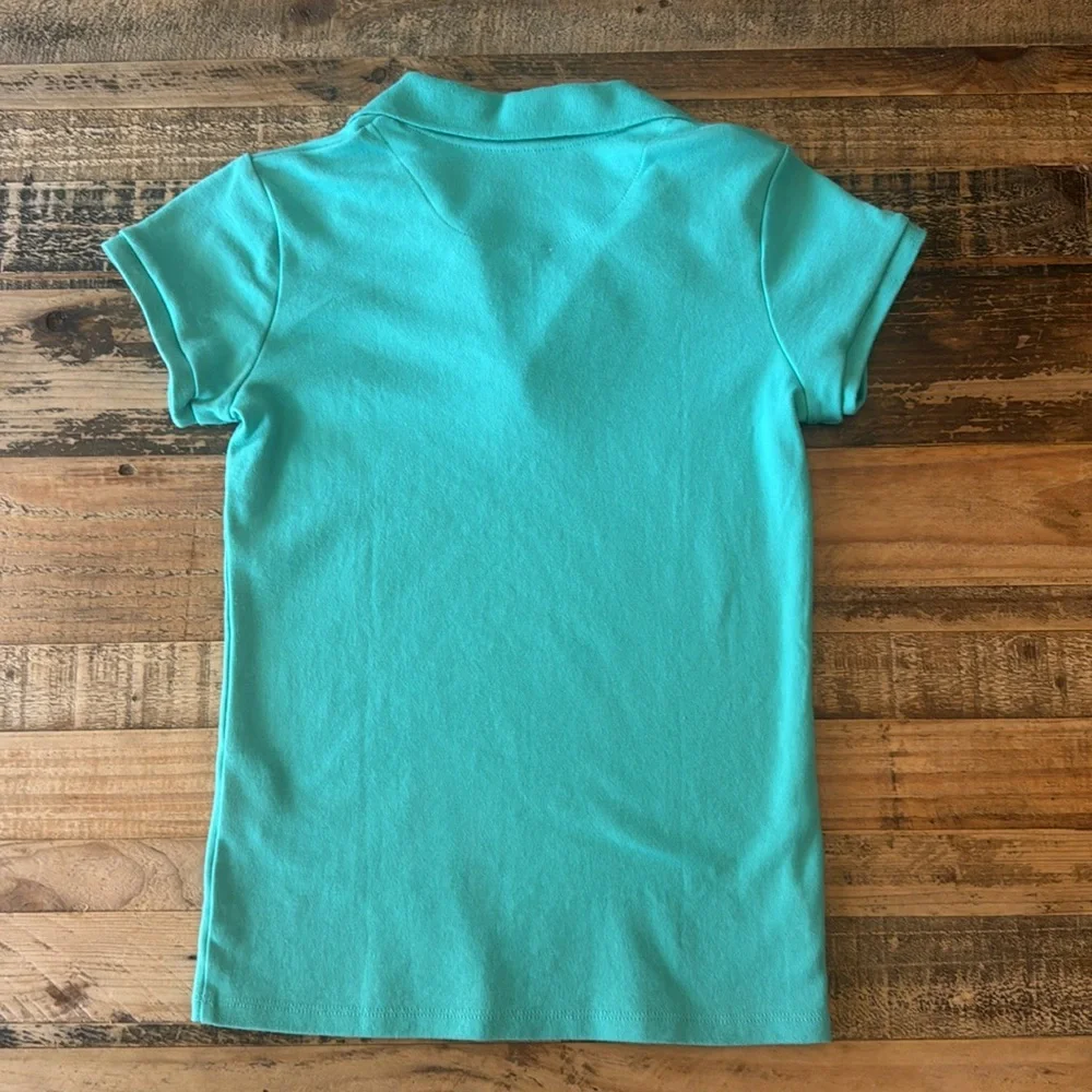 Izod girls M (10/12) short sleeve polo shirt teal - Picture 3 of 5